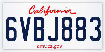 CA license plate 6VBJ883