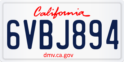 CA license plate 6VBJ894