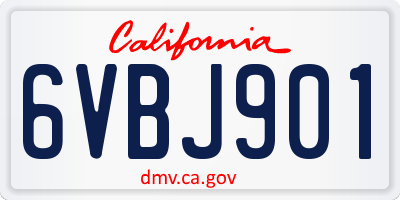 CA license plate 6VBJ901