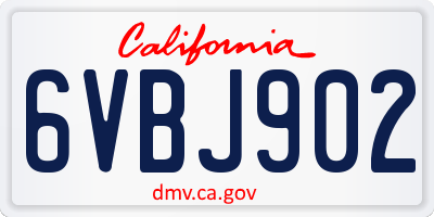 CA license plate 6VBJ902