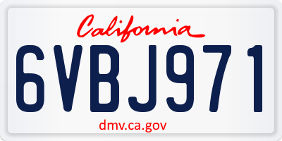 CA license plate 6VBJ971