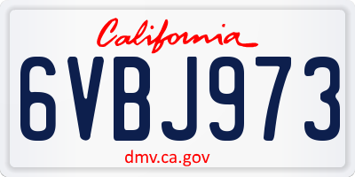 CA license plate 6VBJ973