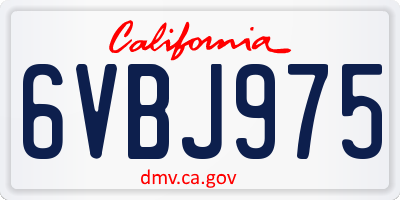 CA license plate 6VBJ975