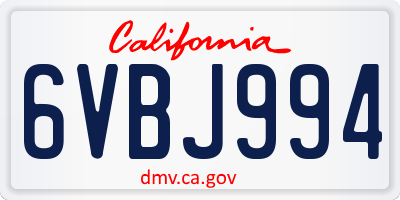 CA license plate 6VBJ994
