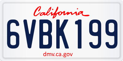 CA license plate 6VBK199