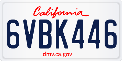 CA license plate 6VBK446
