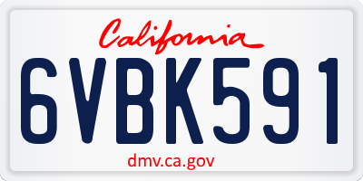 CA license plate 6VBK591