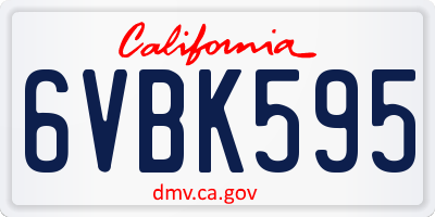 CA license plate 6VBK595