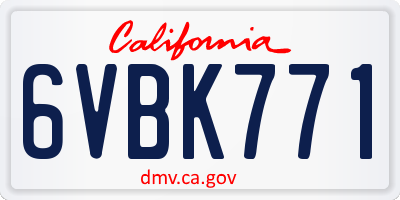 CA license plate 6VBK771