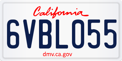CA license plate 6VBL055