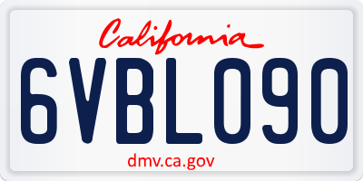 CA license plate 6VBL090