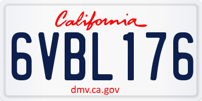 CA license plate 6VBL176