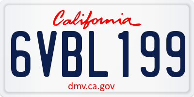 CA license plate 6VBL199
