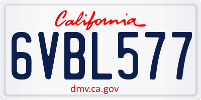 CA license plate 6VBL577