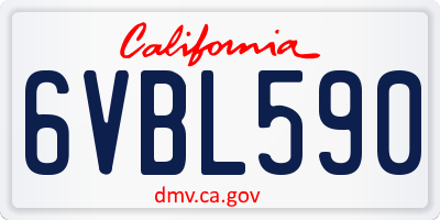 CA license plate 6VBL590