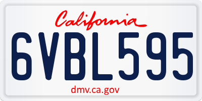 CA license plate 6VBL595