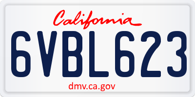 CA license plate 6VBL623