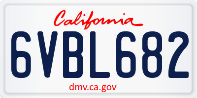 CA license plate 6VBL682