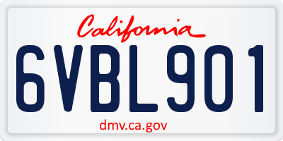 CA license plate 6VBL901