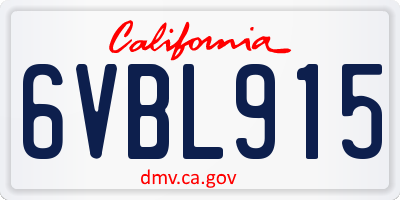 CA license plate 6VBL915