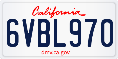 CA license plate 6VBL970