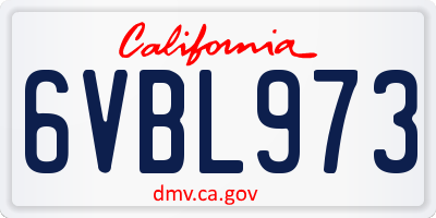 CA license plate 6VBL973