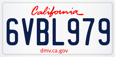 CA license plate 6VBL979