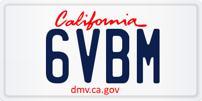 CA license plate 6VBM