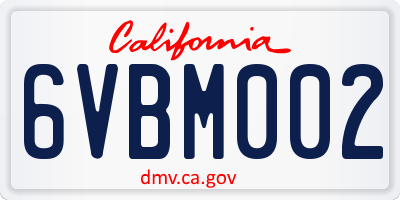 CA license plate 6VBM002