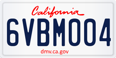 CA license plate 6VBM004