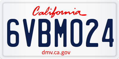 CA license plate 6VBM024
