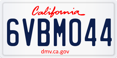 CA license plate 6VBM044