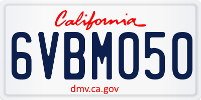 CA license plate 6VBM050