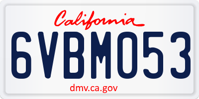 CA license plate 6VBM053