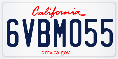 CA license plate 6VBM055