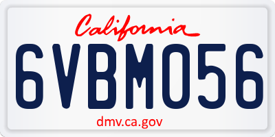 CA license plate 6VBM056