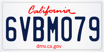 CA license plate 6VBM079