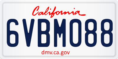 CA license plate 6VBM088