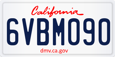 CA license plate 6VBM090