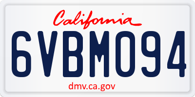 CA license plate 6VBM094