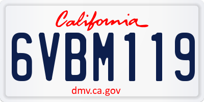 CA license plate 6VBM119