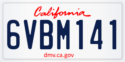 CA license plate 6VBM141