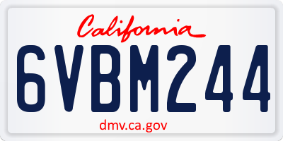 CA license plate 6VBM244