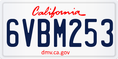 CA license plate 6VBM253