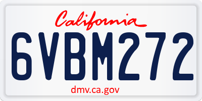 CA license plate 6VBM272