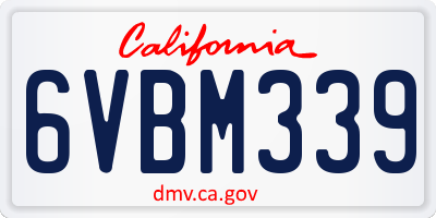 CA license plate 6VBM339