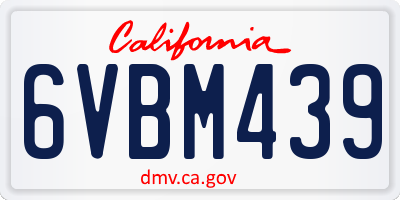CA license plate 6VBM439
