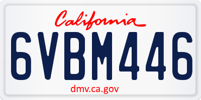 CA license plate 6VBM446