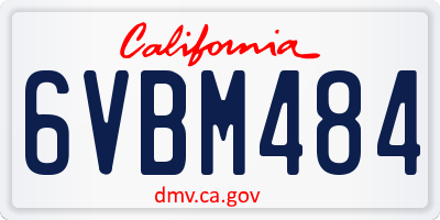 CA license plate 6VBM484