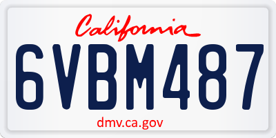 CA license plate 6VBM487